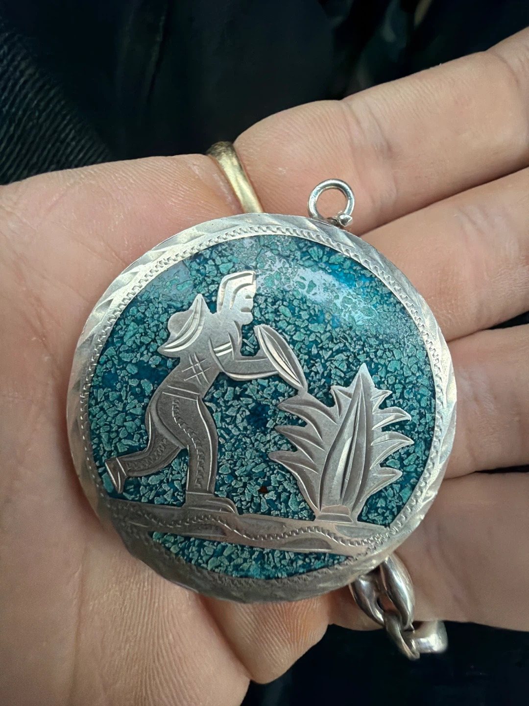 Vintage Mexican Silver Pendant - photo 2