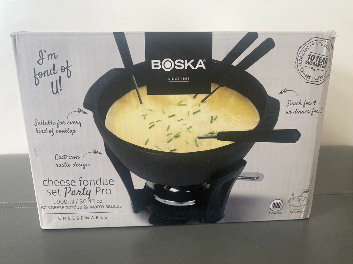 Boska Cast Iron Cheese Fondue Set Party Pro - New in Box!