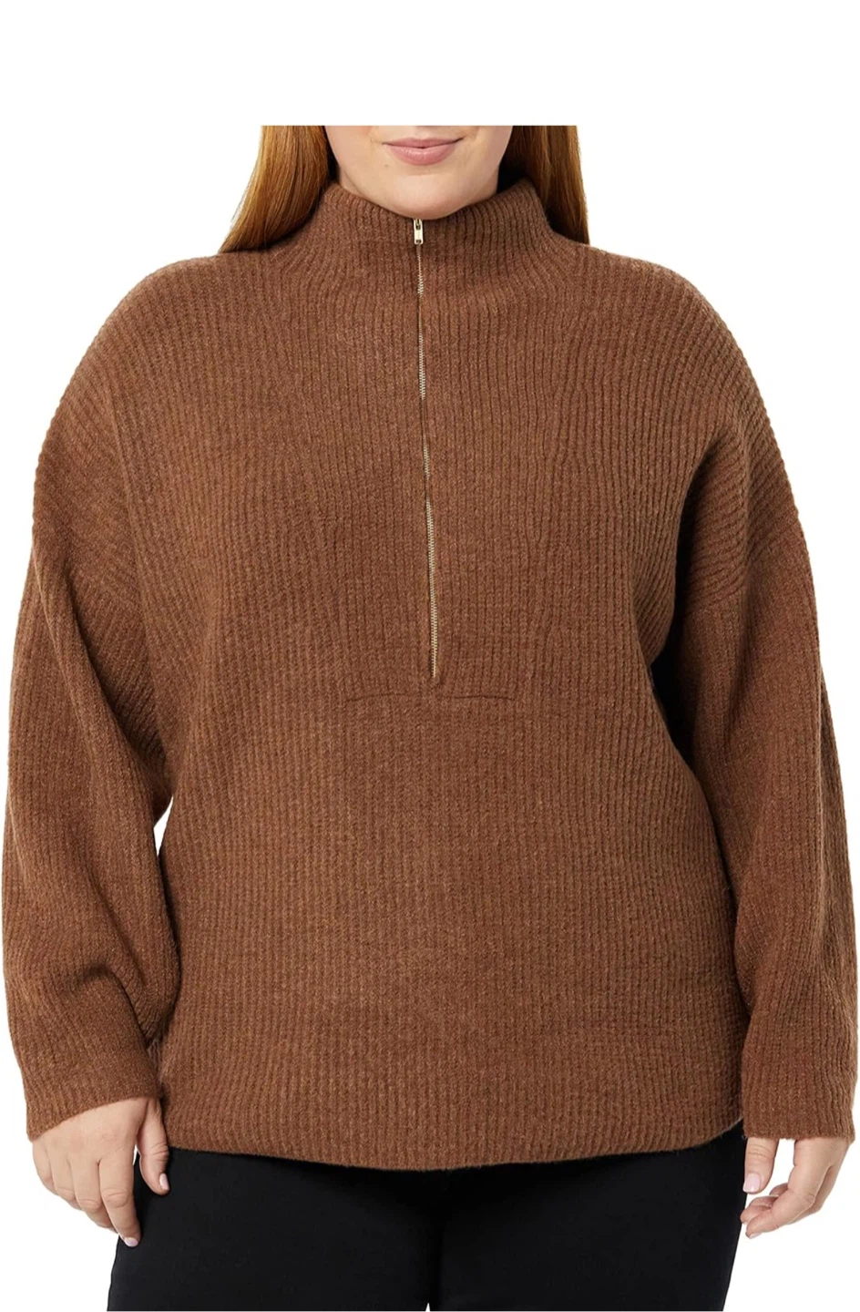 Amazon Essentials Brown Half-Zip Sweater - photo 2