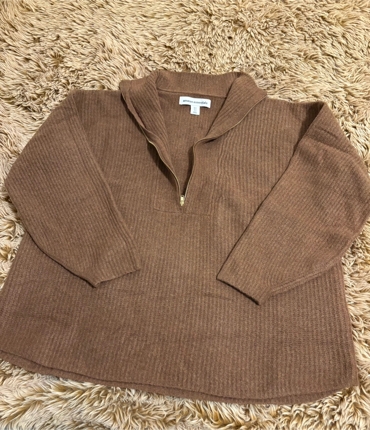 Amazon Essentials Brown Half-Zip Sweater - photo 3
