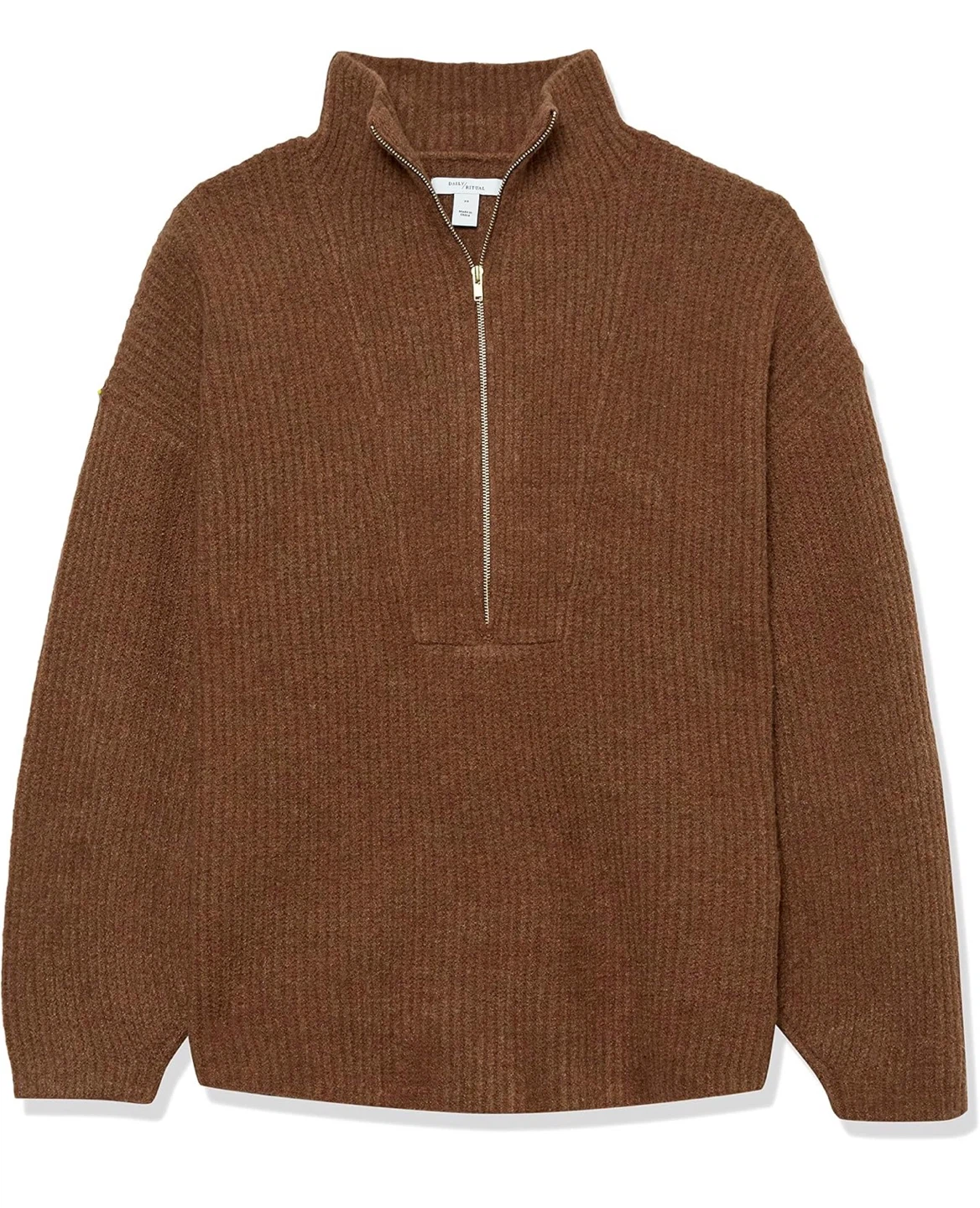 Amazon Essentials Brown Half-Zip Sweater
