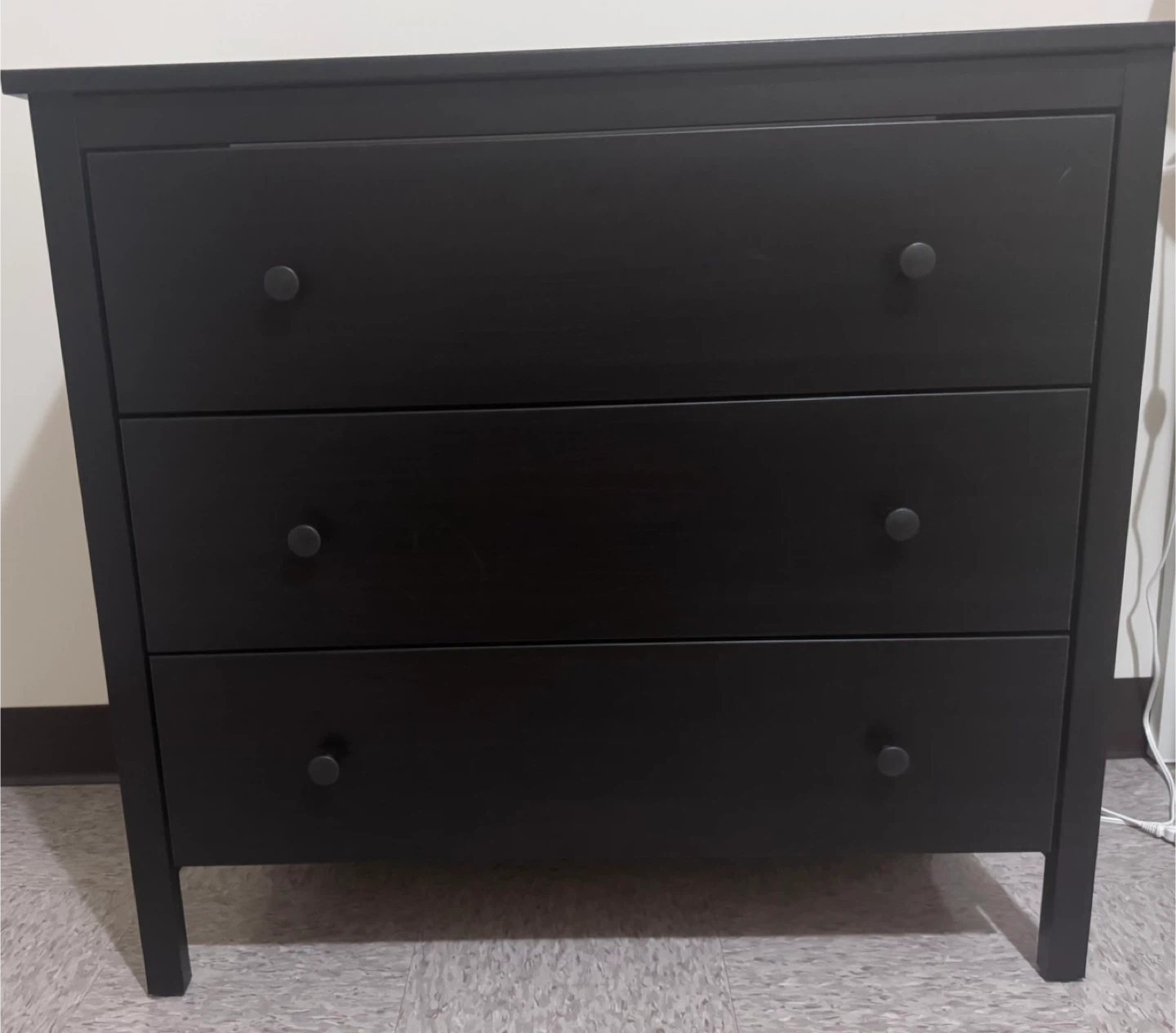 IKEA Hemnes 3-Drawer Chest - Black and White