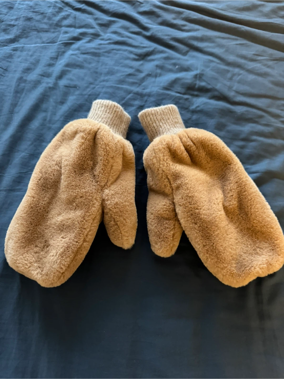 cozy Beige women's fuzzy gloves - photo 2