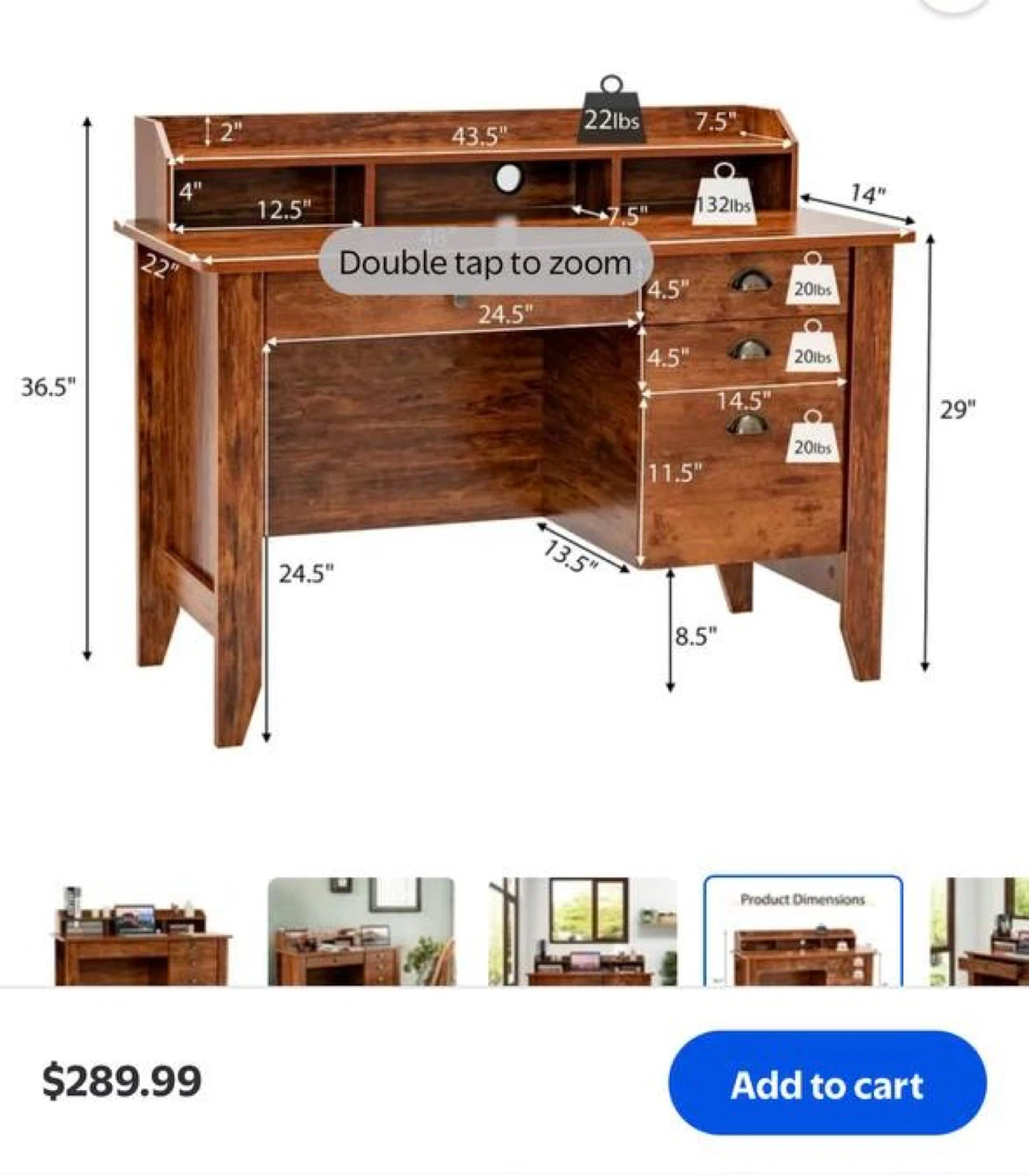 Computer Desk - Brown Wood