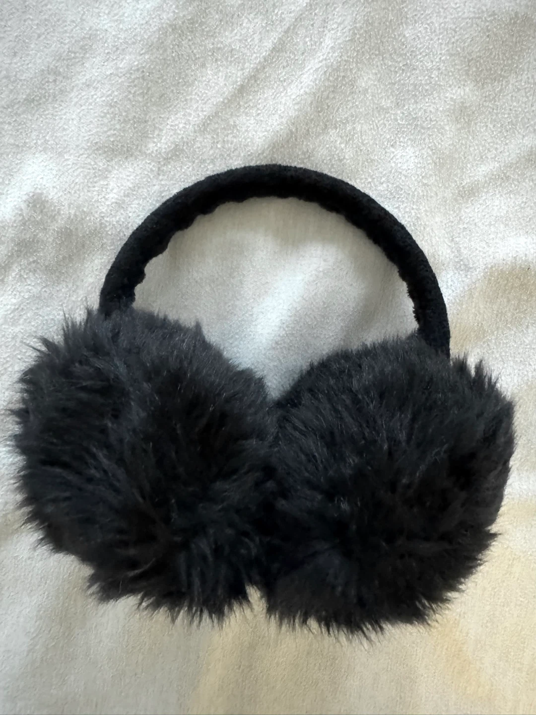 Fluffy Winter Black Earmuffs