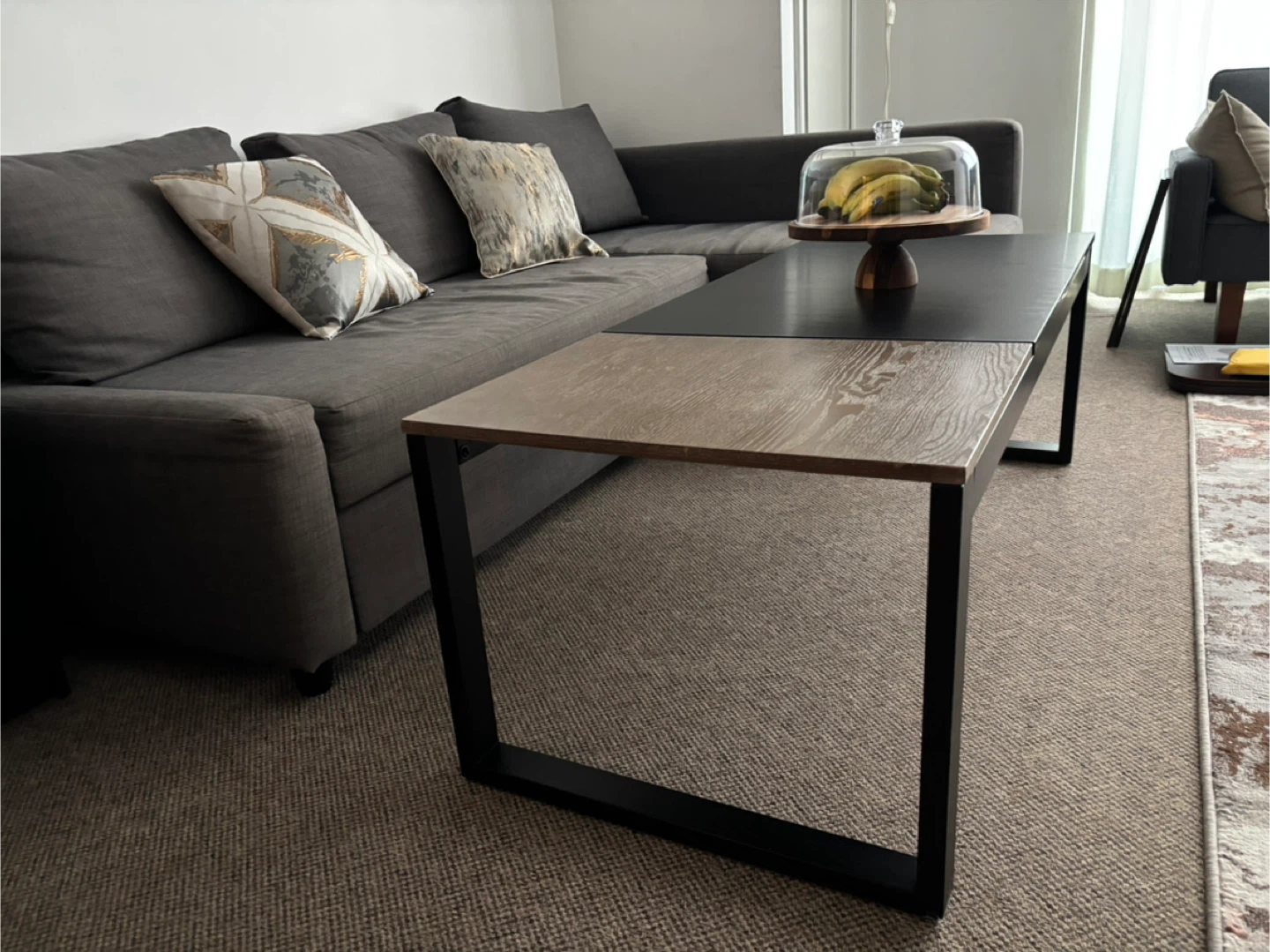 Modern Black and Wood Coffee Table - photo 2