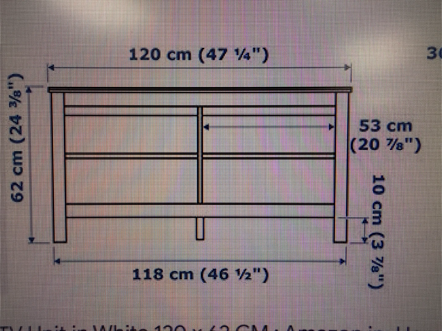IKEA TV Unit - White - 120x62 cm - photo 2