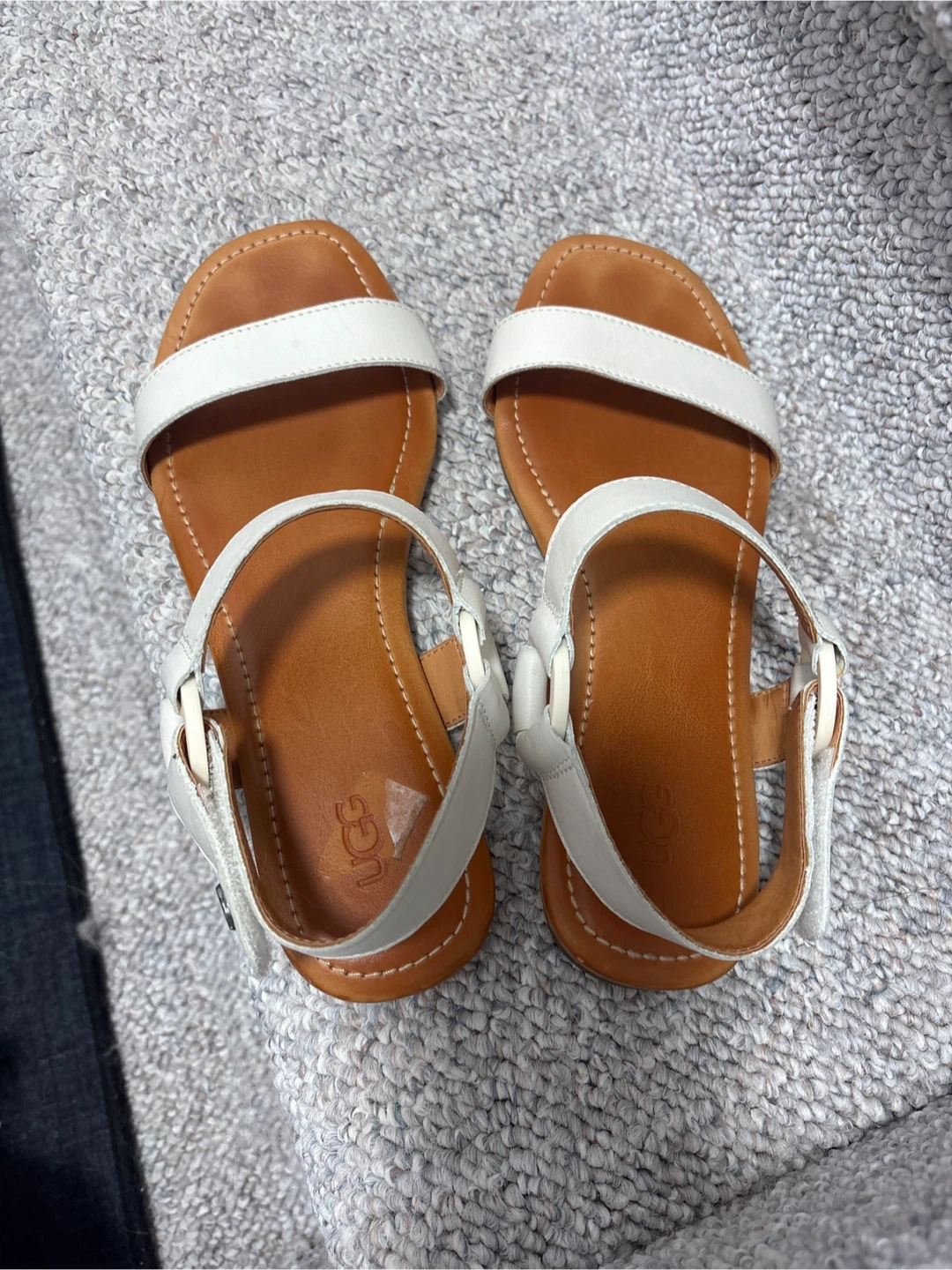 UGG White Leather Sandals Size 8 - photo 2