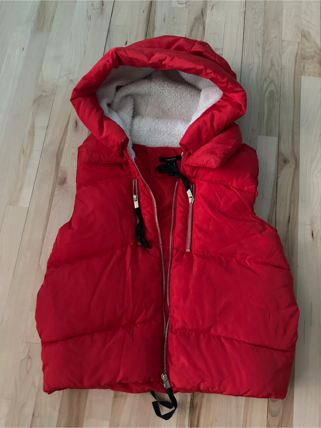 Forever 21 Red Puffer Vest