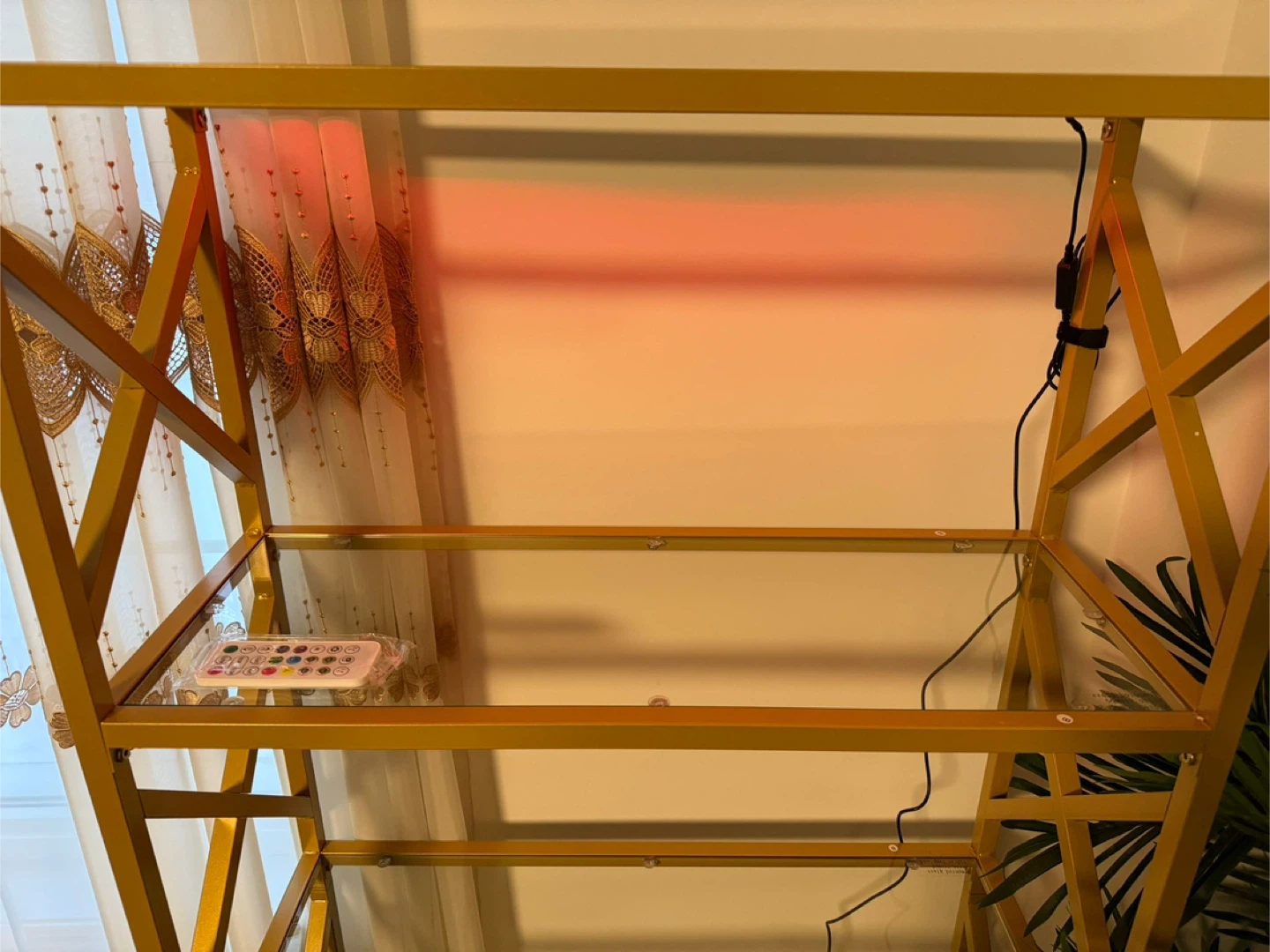 Gold Metal & Glass Display Shelf - photo 4