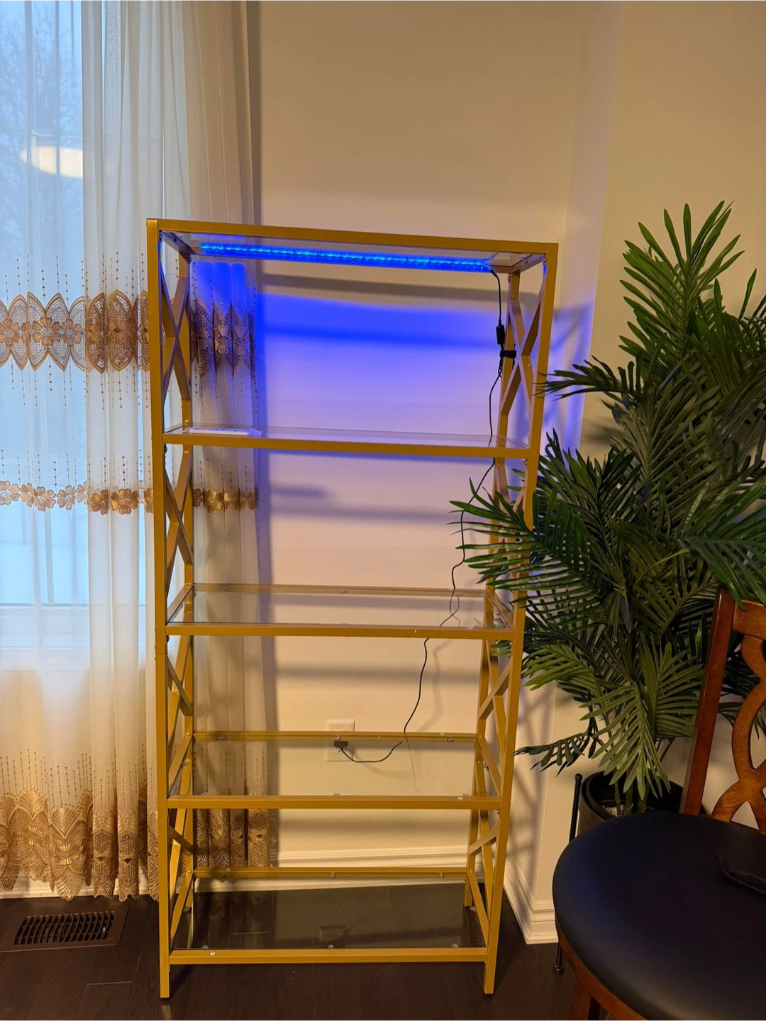 Gold Metal & Glass Display Shelf - photo 3
