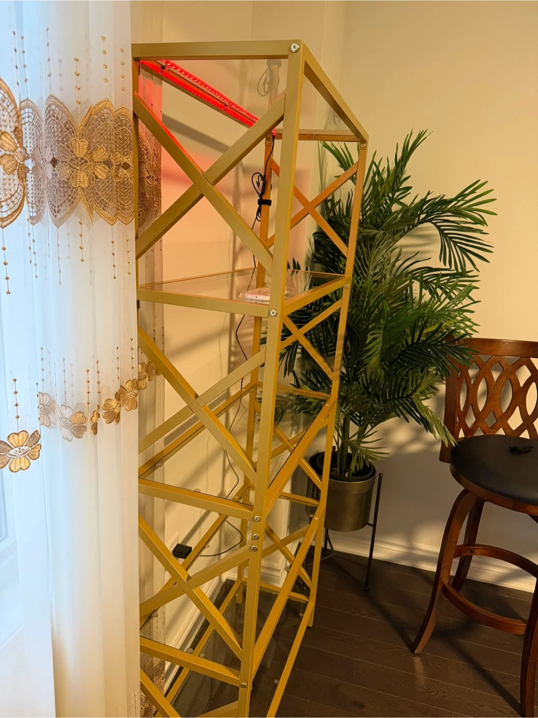 Gold Metal & Glass Display Shelf - photo 2