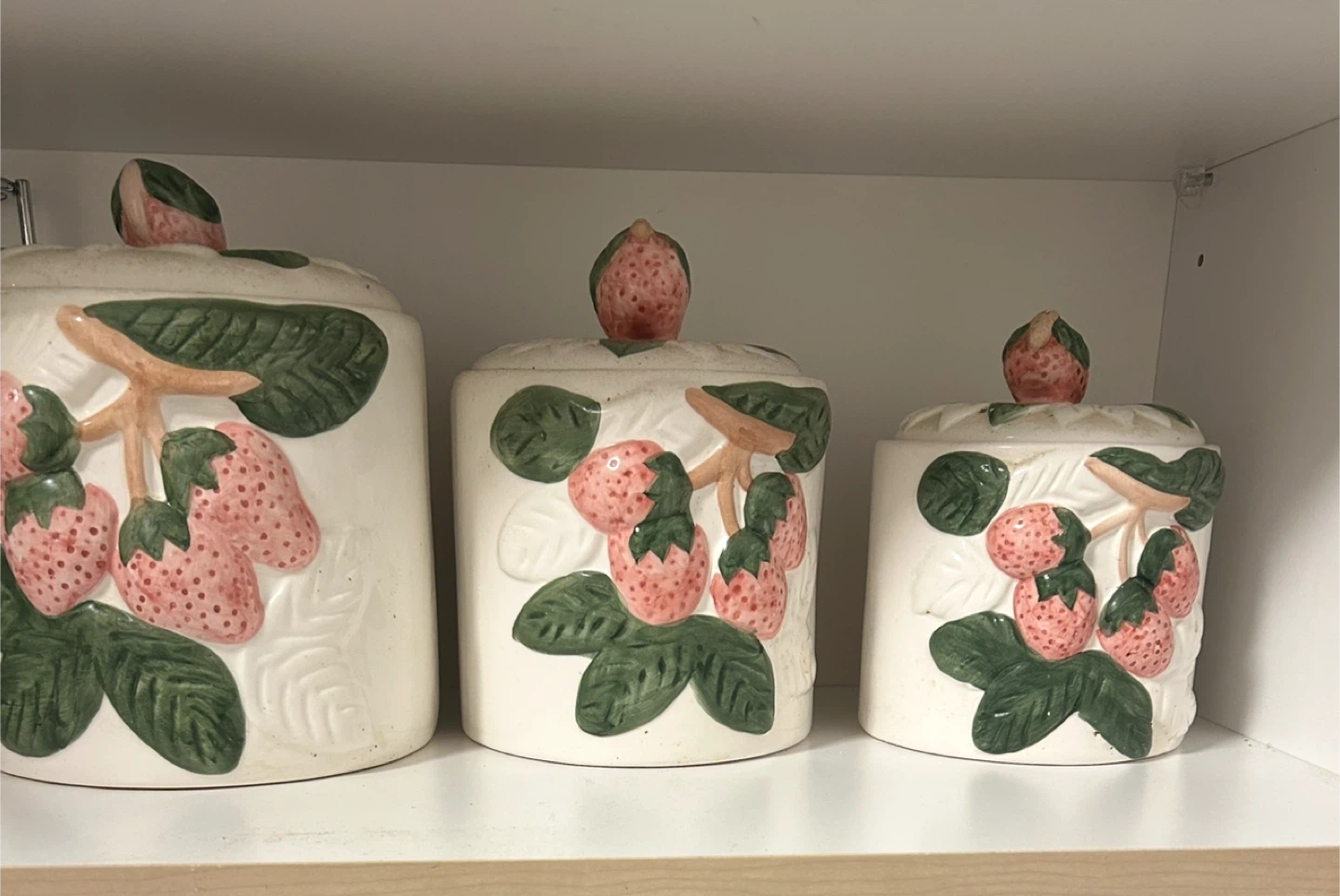 Vintage Strawberry Canister Set