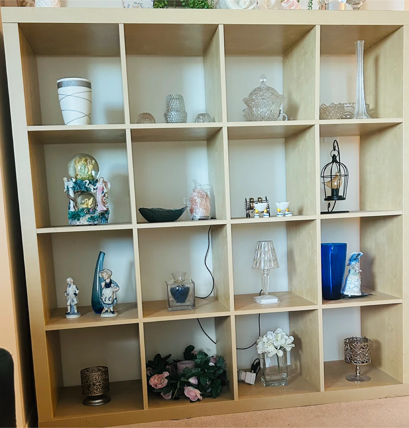 Large Beige Cube Storage Shelf - photo 2