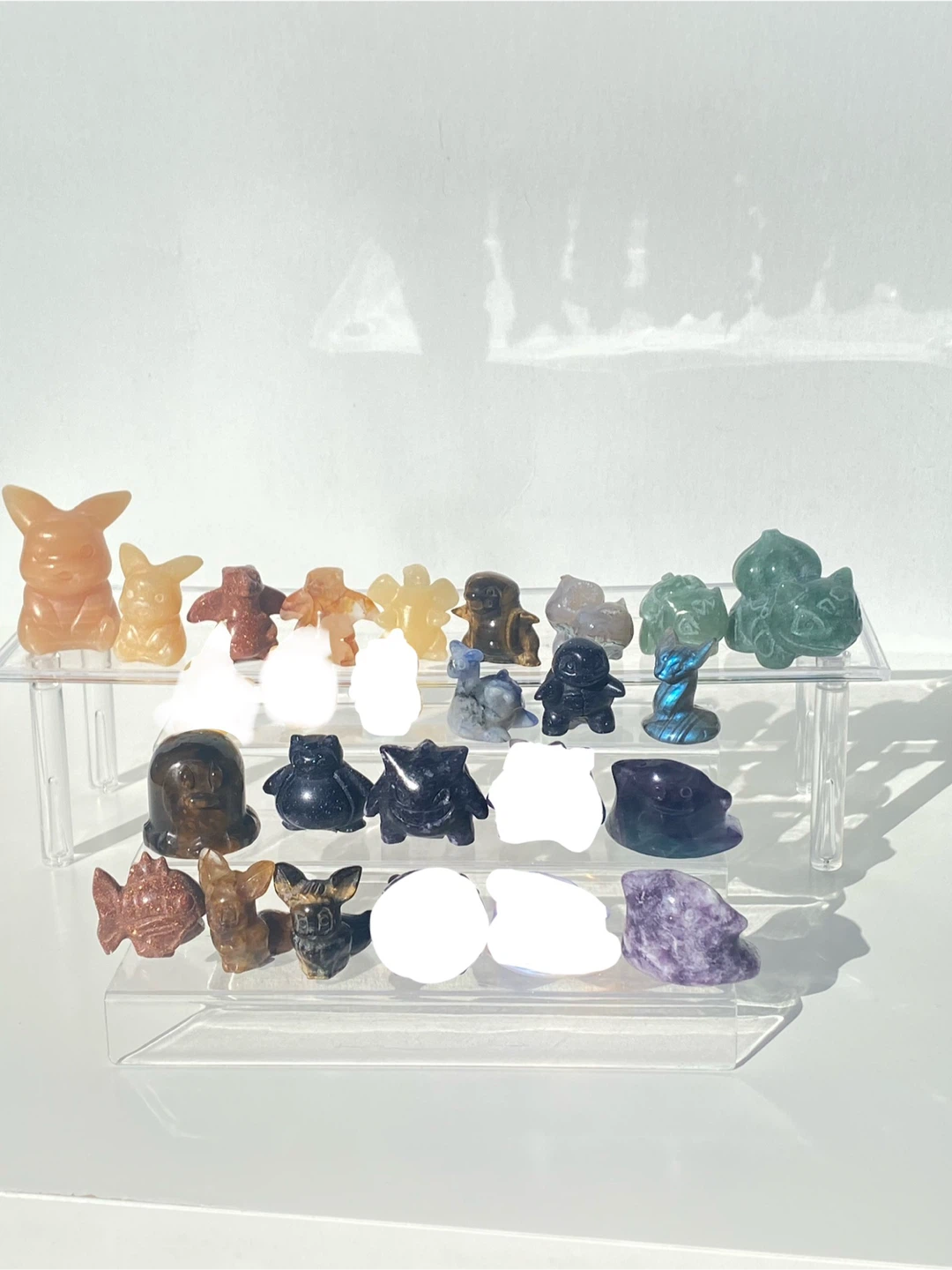 Crystal Pokemon Carvings
