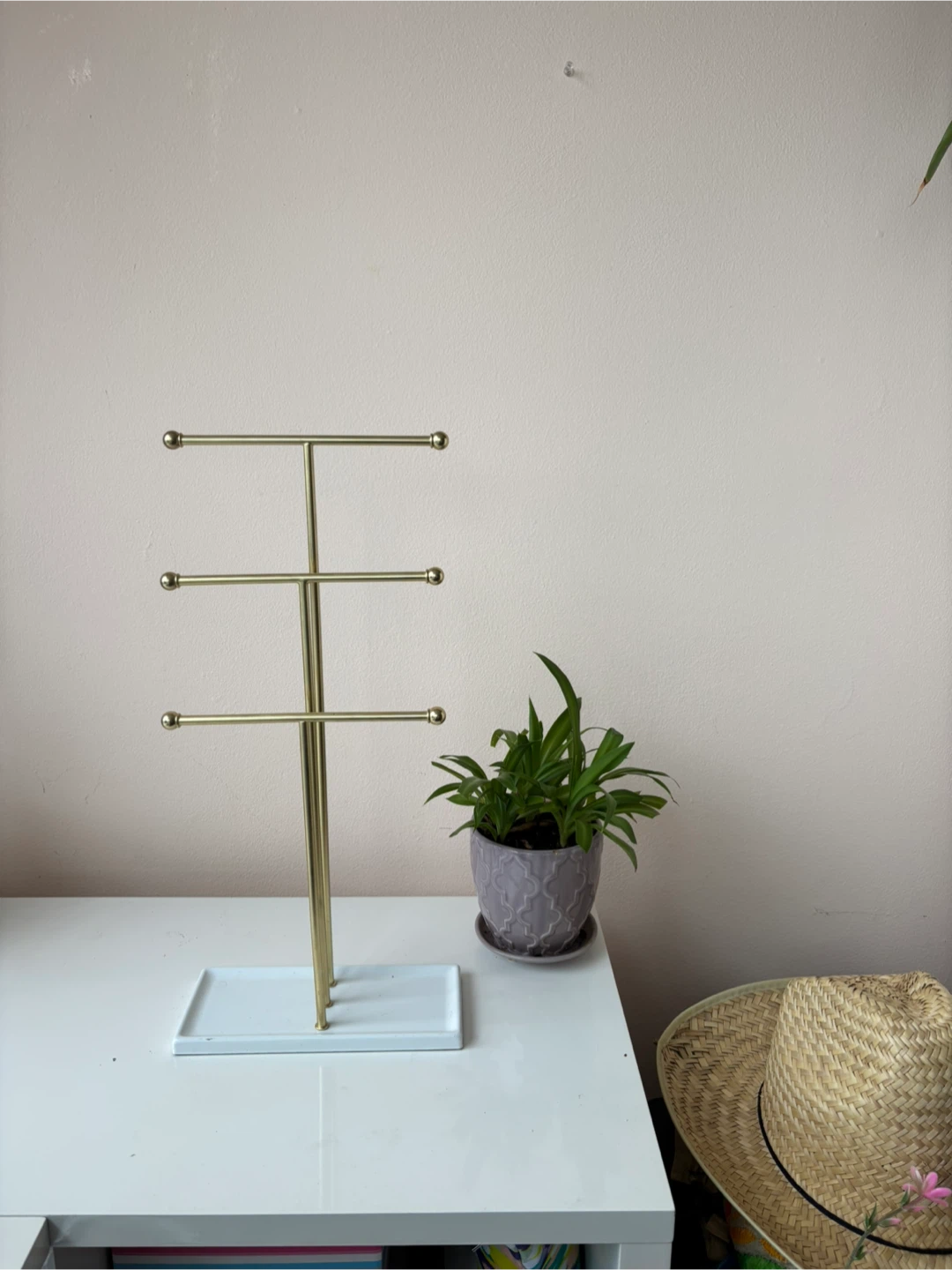 Tall Gold Jewelry Stand