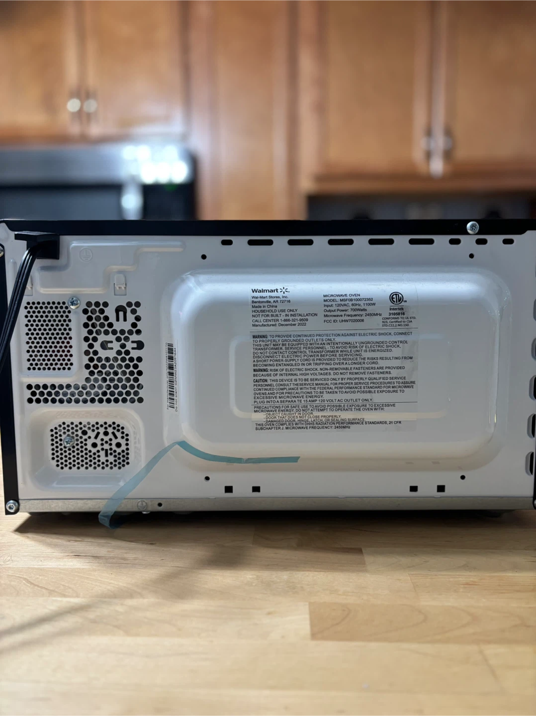 Mainstays Black Microwave Oven