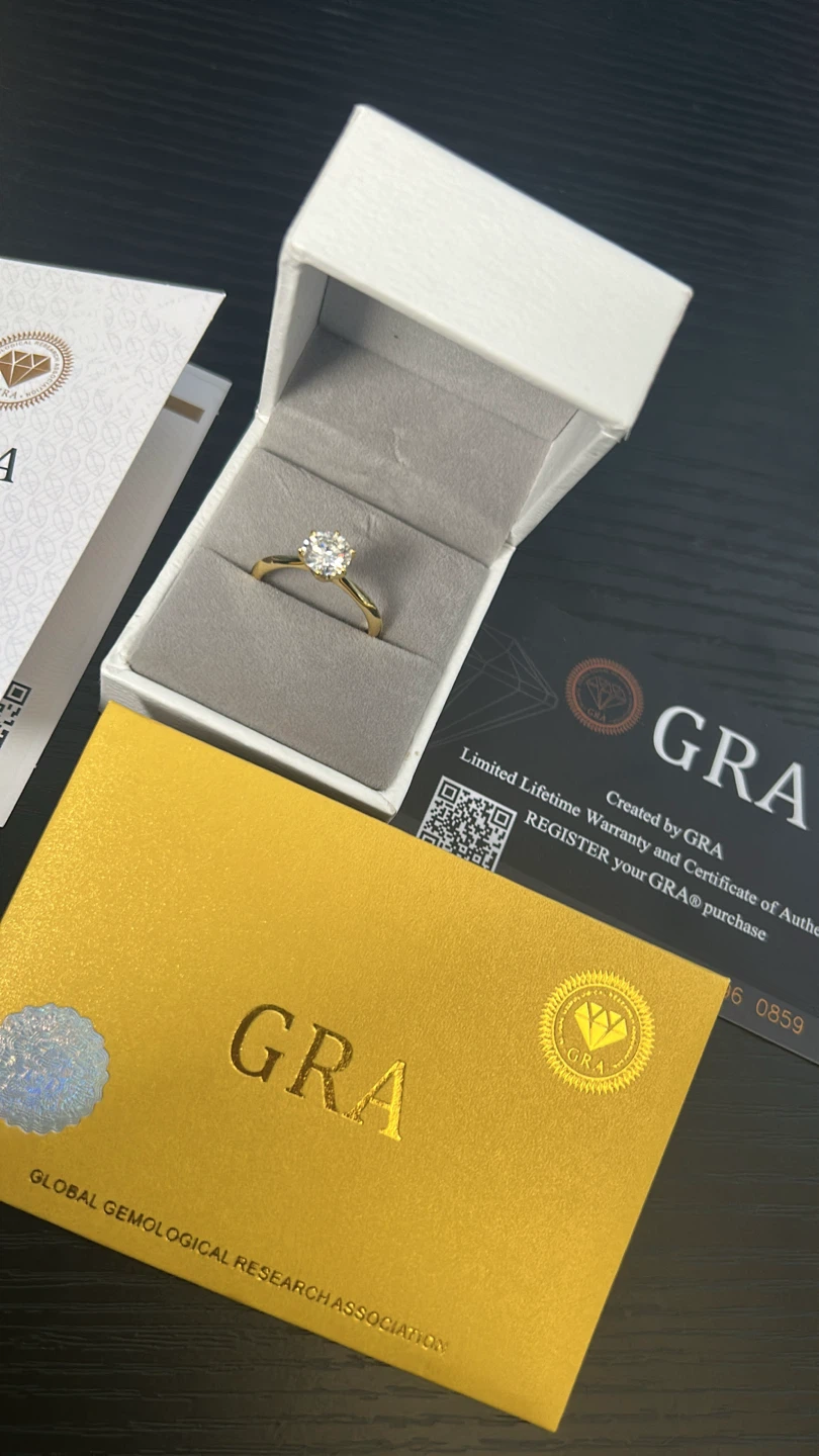 GRA Yellow Gold Moissanite Ring ( size 7 ) - photo 2