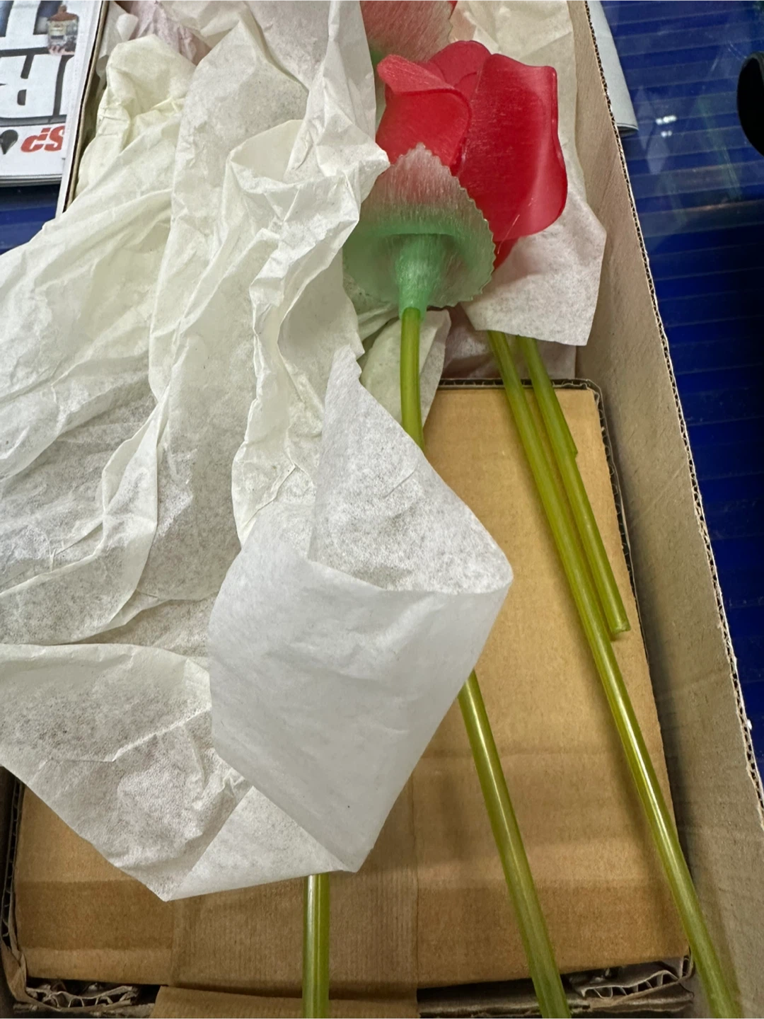 Artificial Red Rose in Box - photo 3