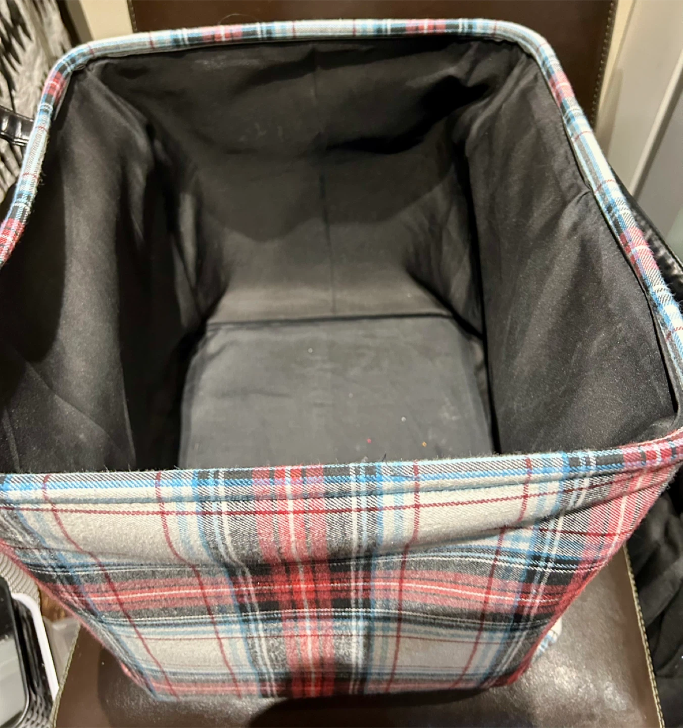 🧡Cube Plaid bin with handles - photo 3