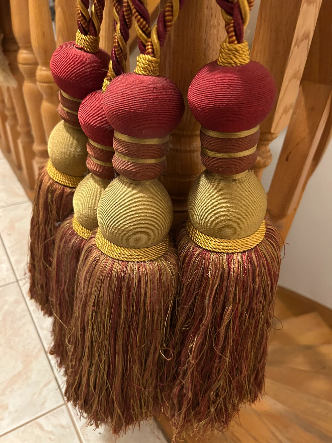 Decorative Burgundy & Gold Tassels $18 each