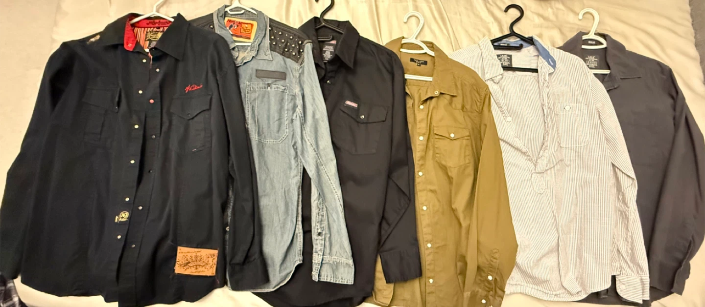 Assorted Men's Shirts - Various Brands & Sizes
