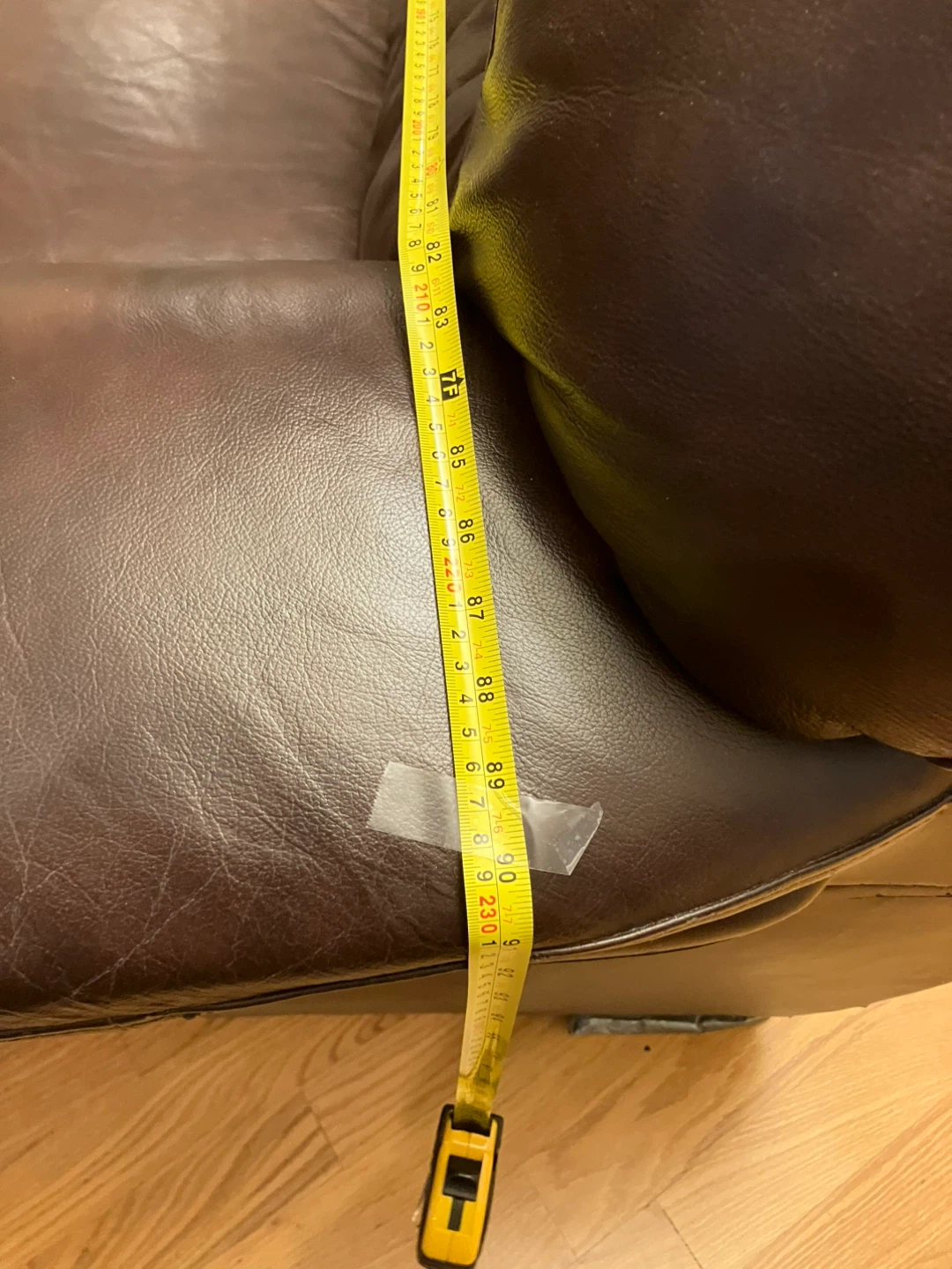 Brown Leather Sofa - 90cm Height - photo 4