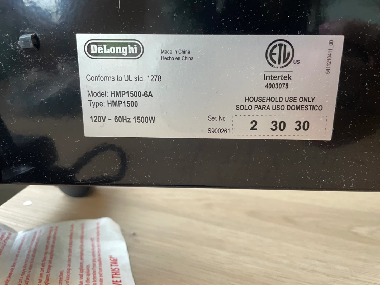 DeLonghi HMP1500-6A Heater - photo 2