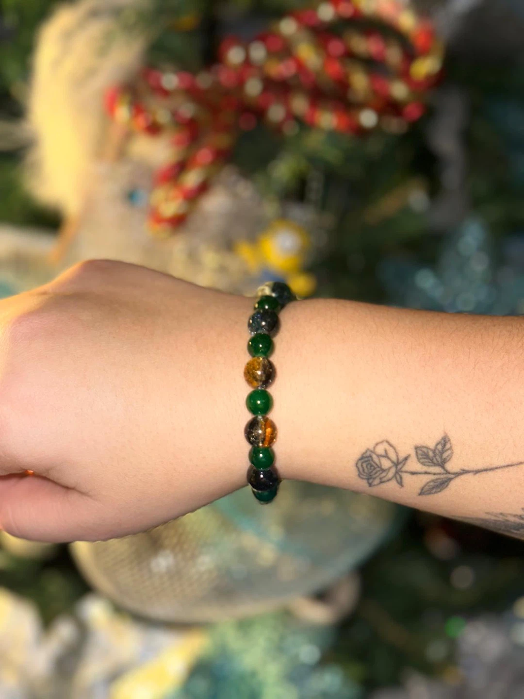 Green Beaded Bracelet - photo 2