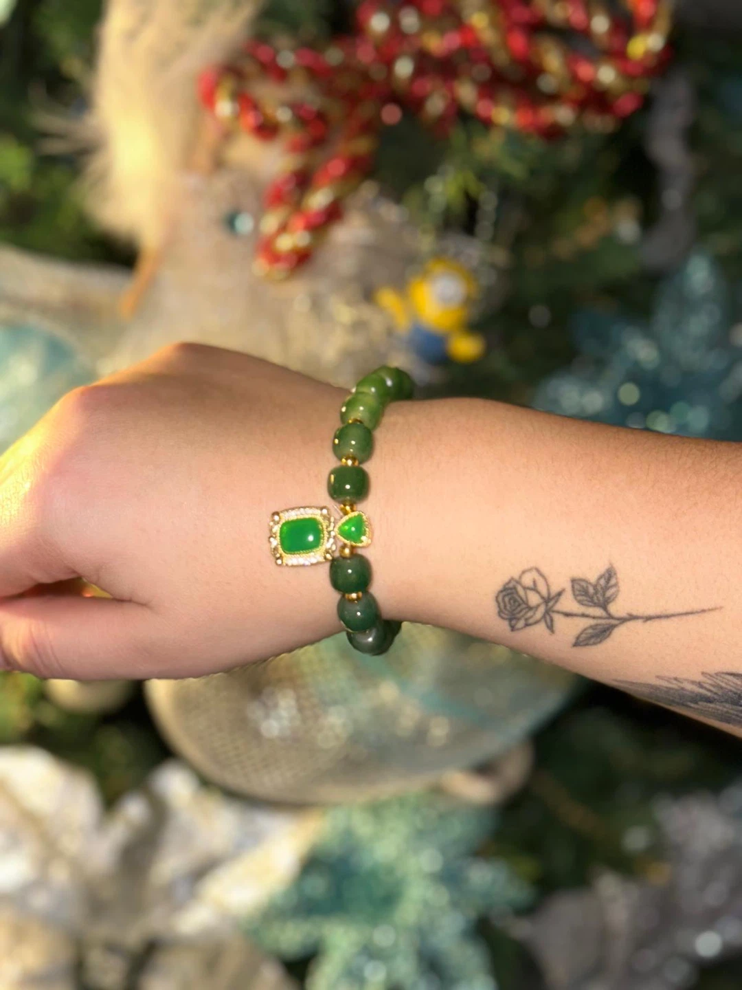 Green Beaded Bracelet - photo 3