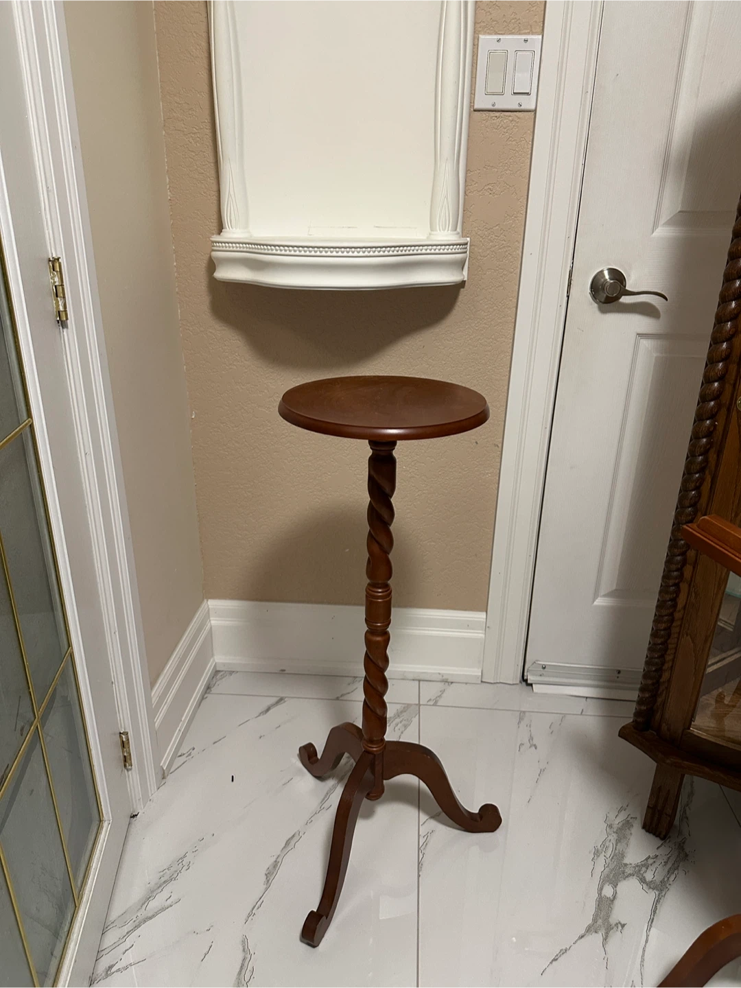Vintage Wooden Plant Stand - Brown