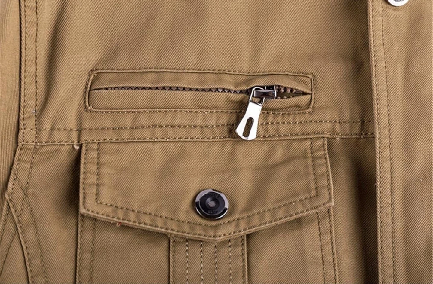 NEW! Brown Military Style Bomber Multi-Pocket Jacket - photo 5