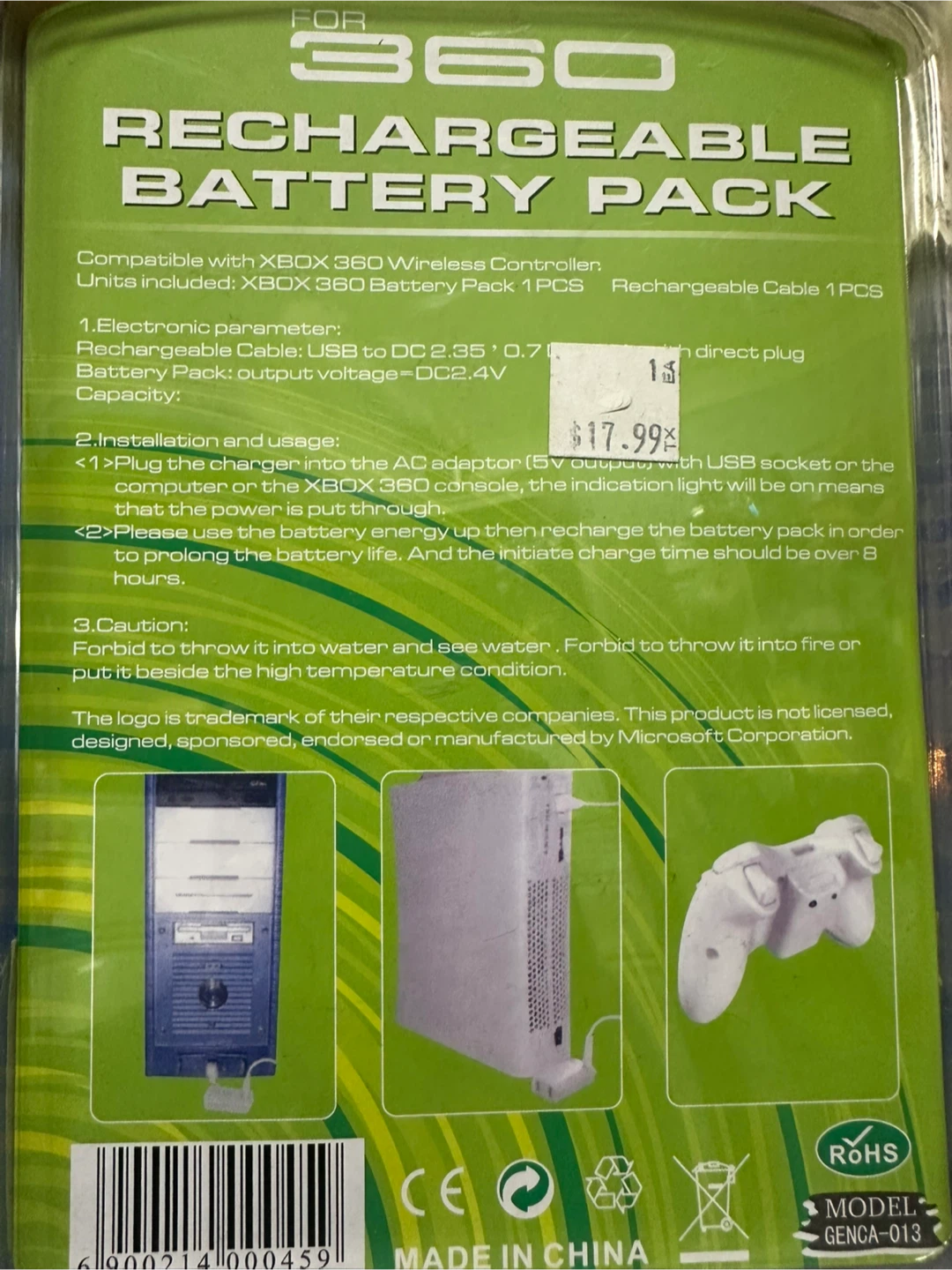 Xbox 360 Rechargeable Battery Pack - New!