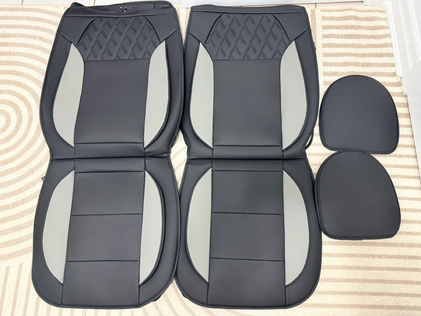 FEINEPRO Toyota Tundra Seat Covers 2007–2021 — Black/Grey — NEW