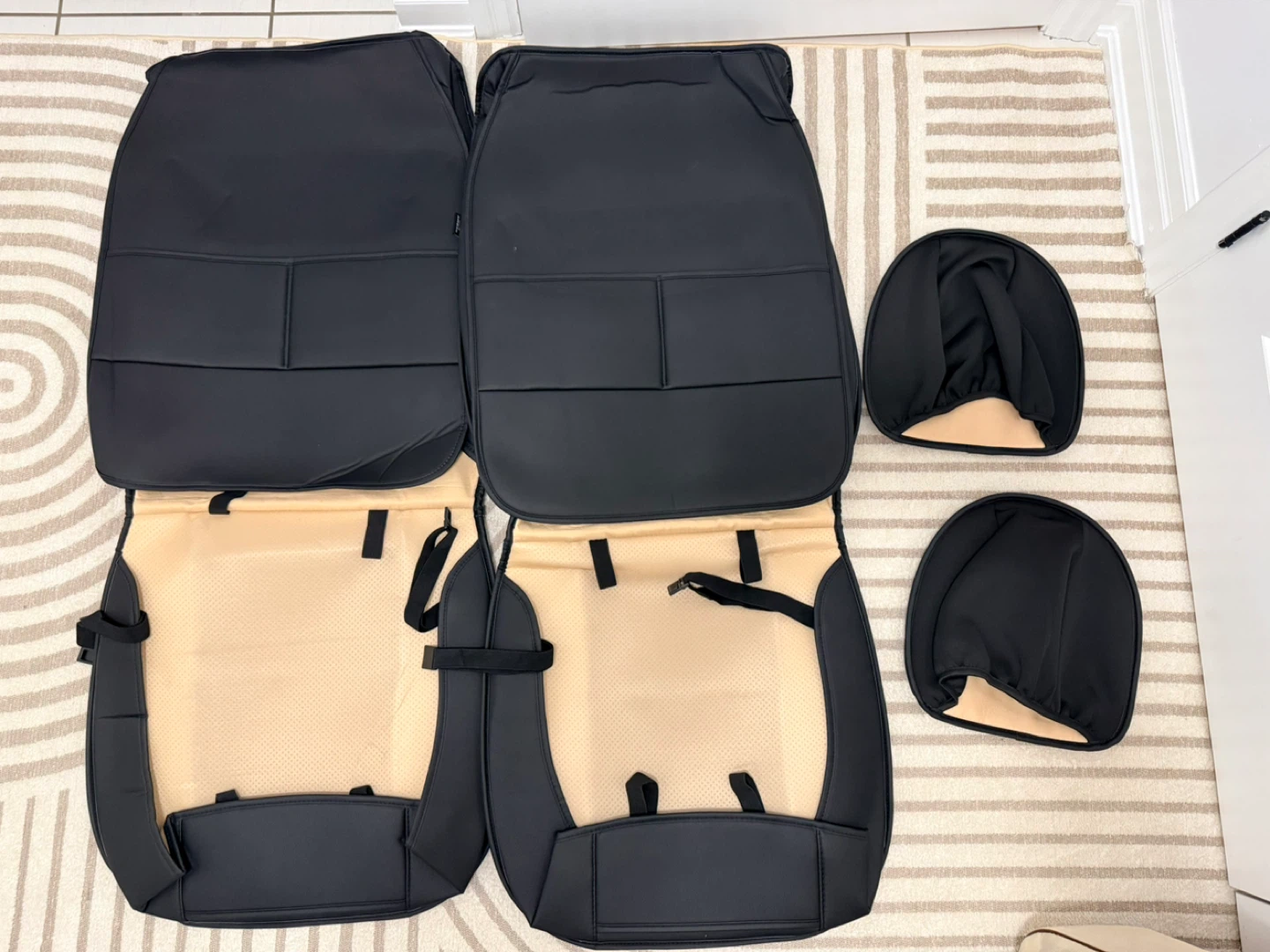 FEINEPRO Toyota Tundra Seat Covers 2007–2021 — Black/Grey — NEW - photo 2