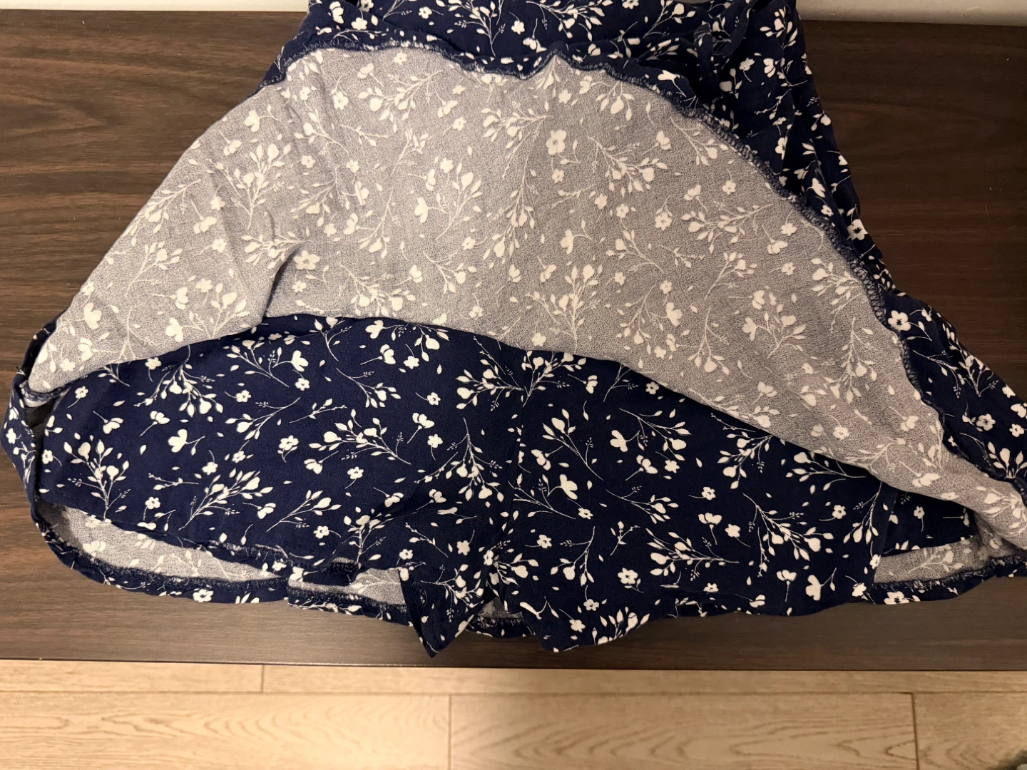Floral Print Skirt - Navy Blue - photo 3