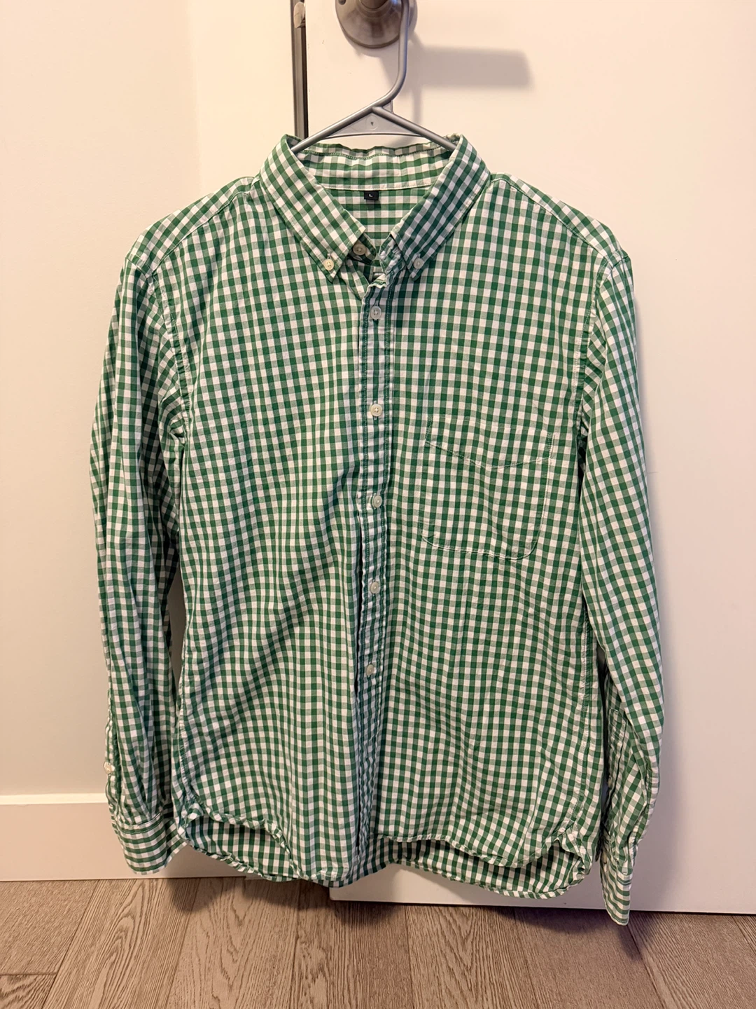 Muji Green Gingham Button-Down - Size L
