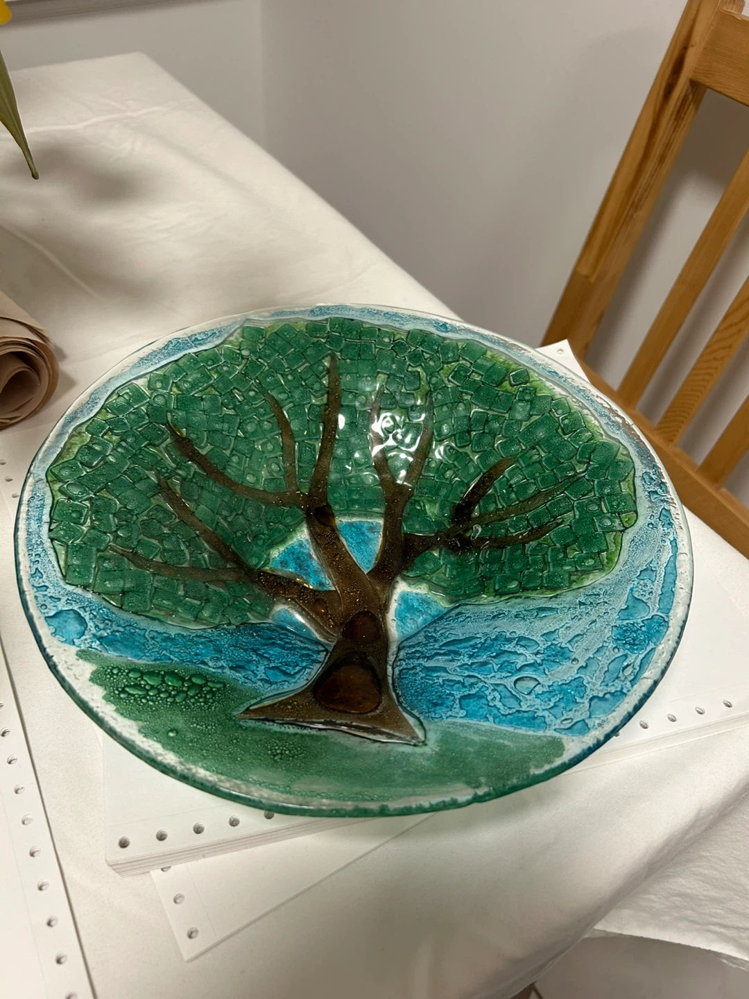 Decorative Glass Tree Plate