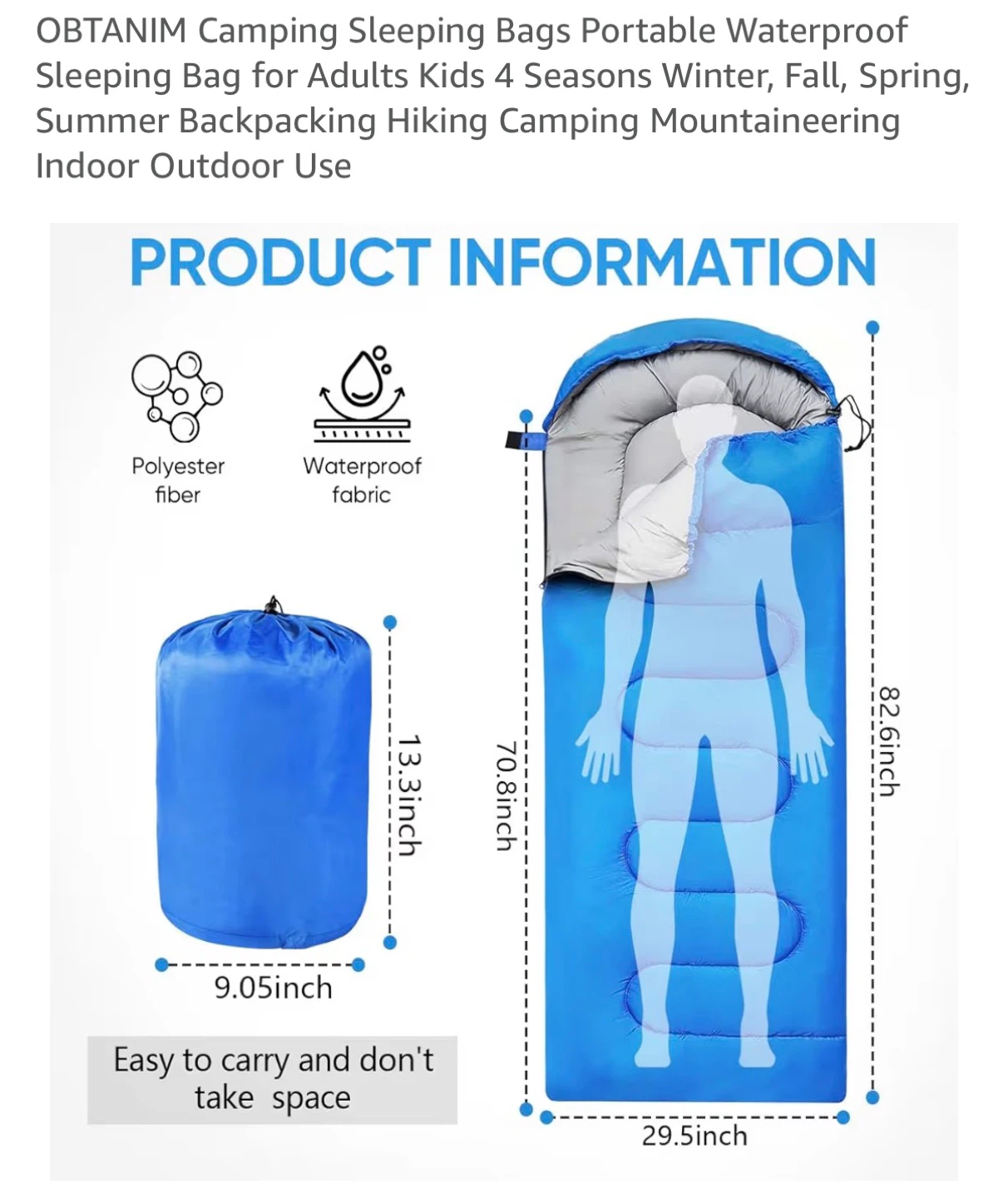 OBTANIM Camping Sleeping Bag - PINK - photo 3