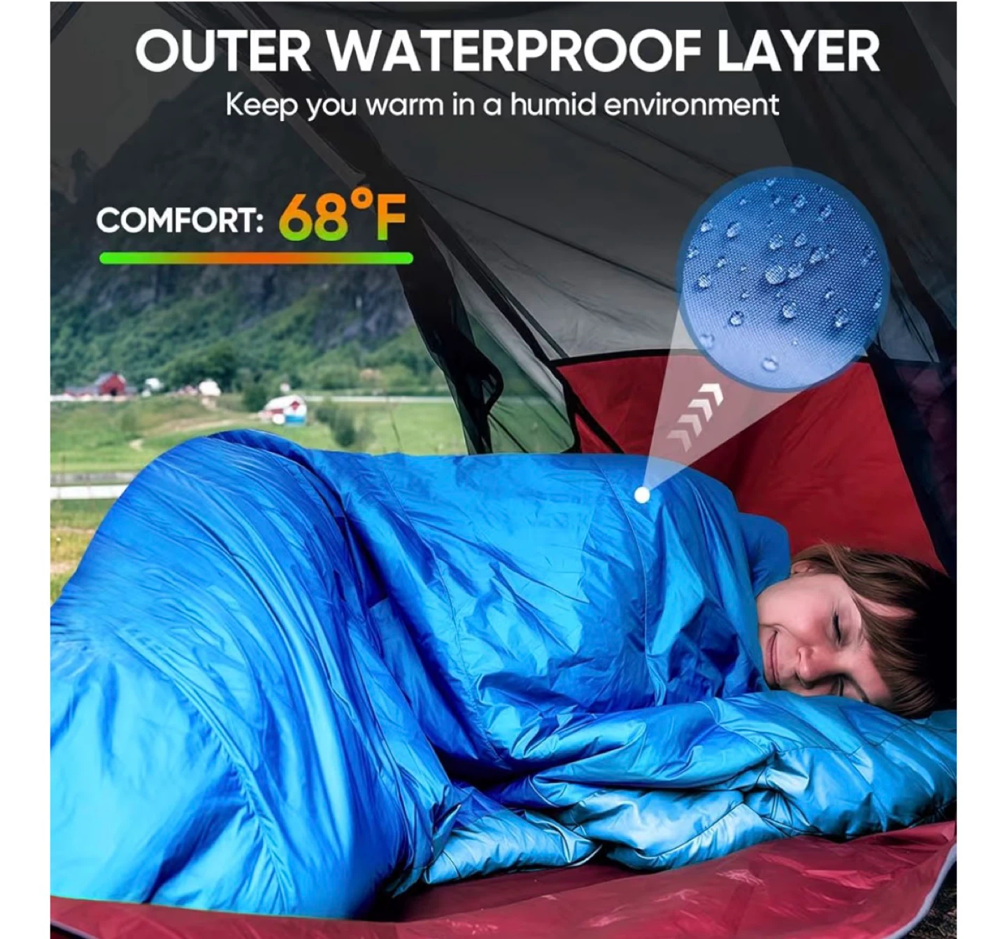 OBTANIM Camping Sleeping Bag - PINK - photo 5