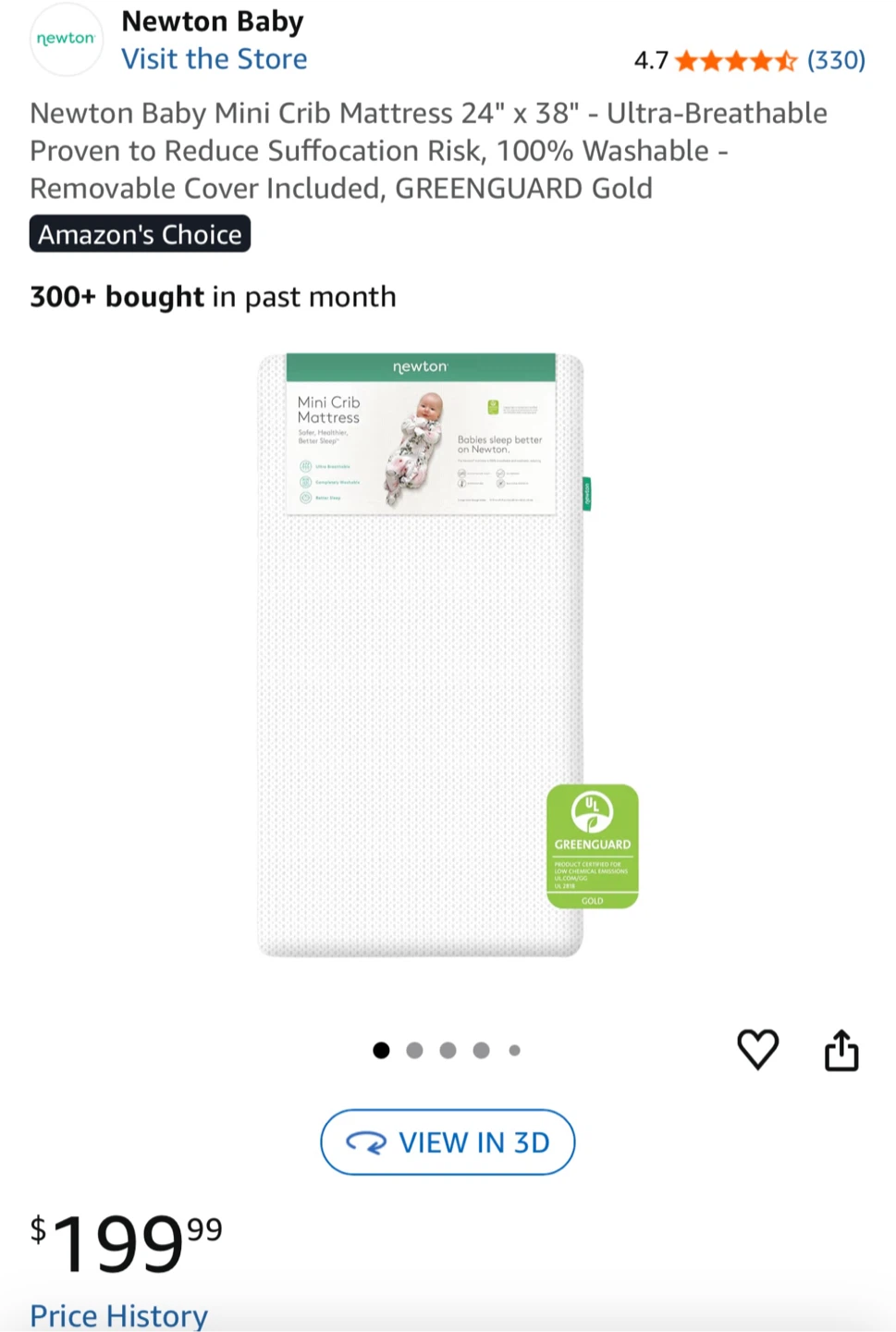 Newton Baby Mini Crib Mattress 24" x 38"