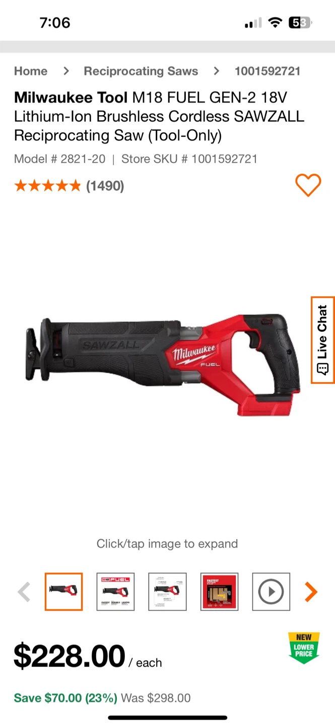 Milwaukee M18 FUEL SAWZALL Reciprocating Saw - Like New! - photo 3