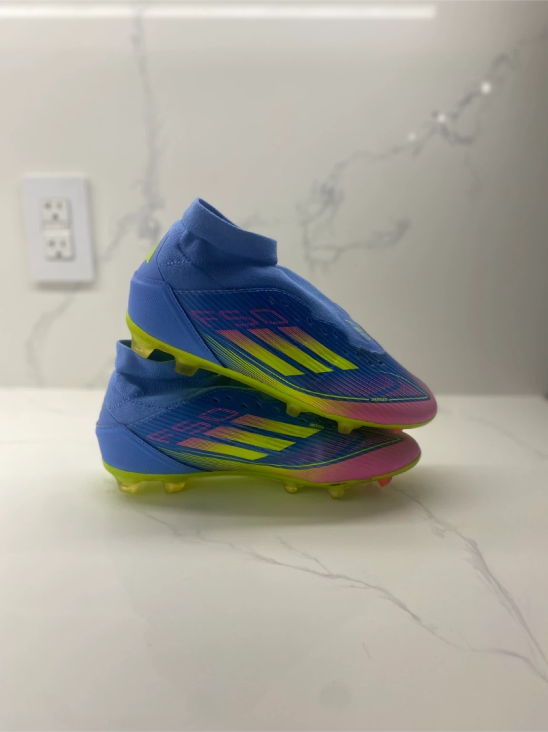 Adidas F50 Soccer Cleats - Blue, Pink, Yellow - photo 2