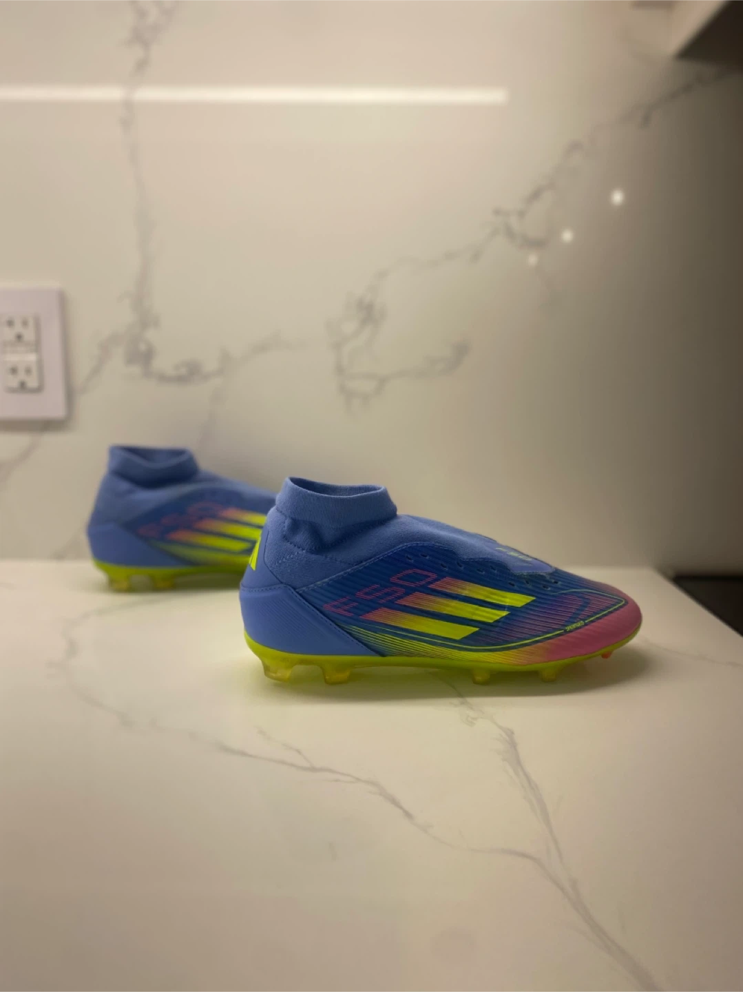 Adidas F50 Soccer Cleats - Blue, Pink, Yellow