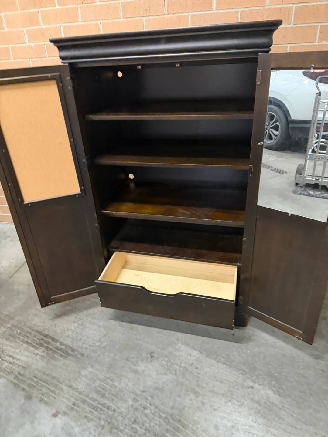 Dark Brown Wardrobe Cabinet with shelves - photo 3
