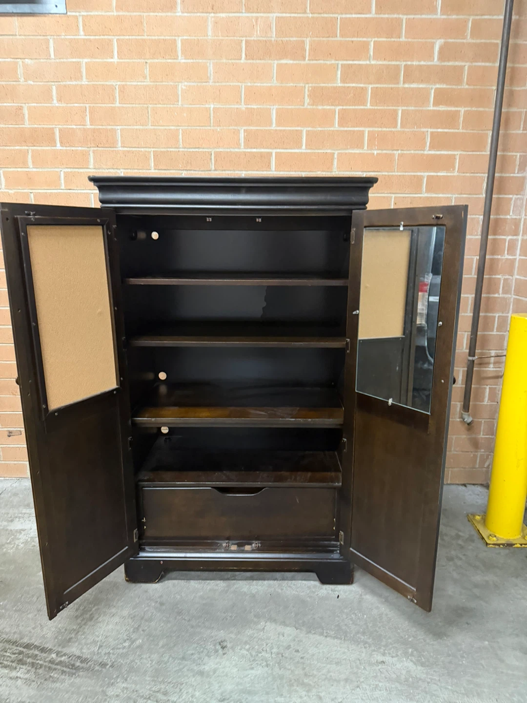 Dark Brown Wardrobe Cabinet with shelves - photo 2