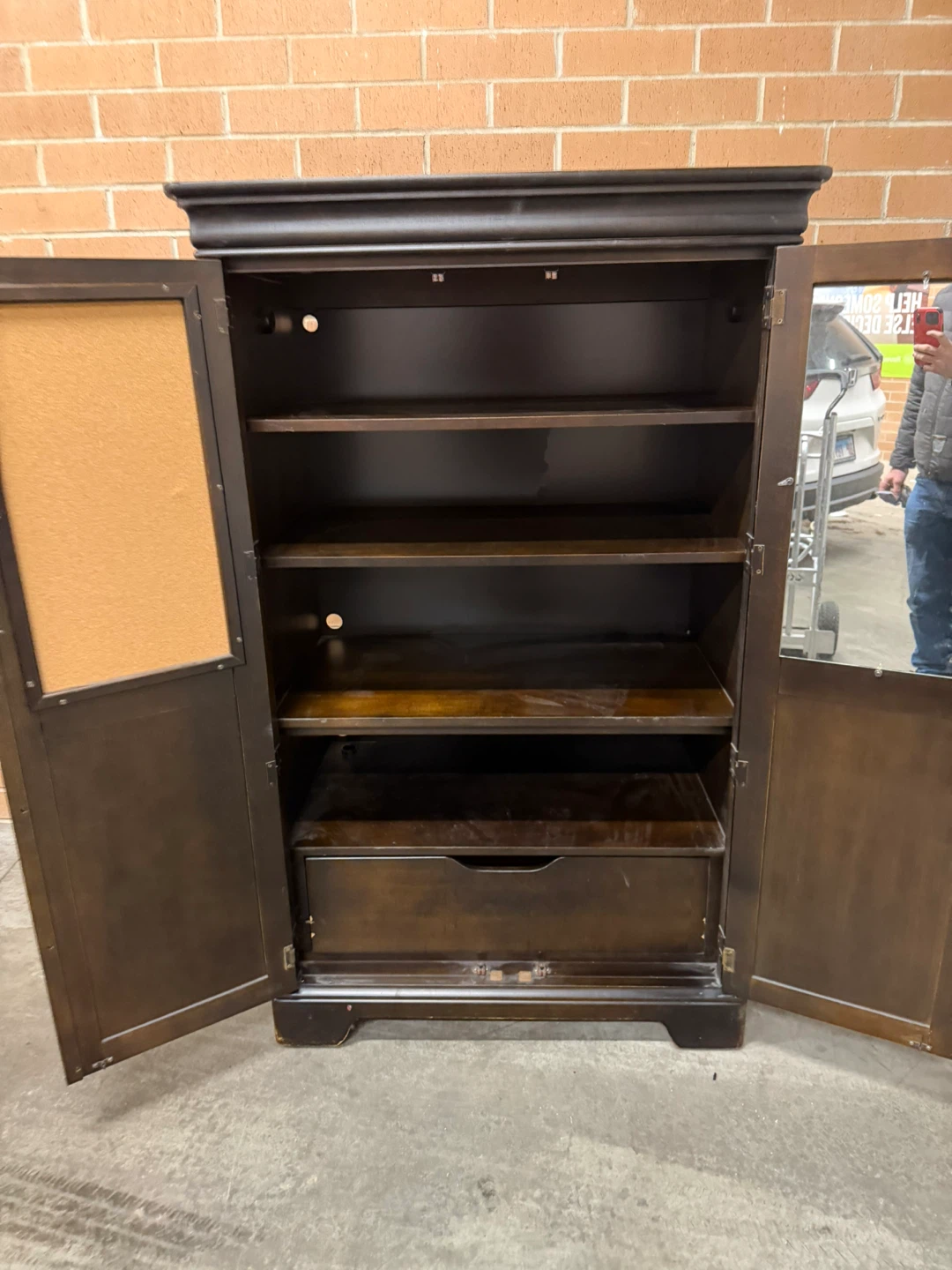 Dark Brown Wardrobe Cabinet with shelves - photo 4