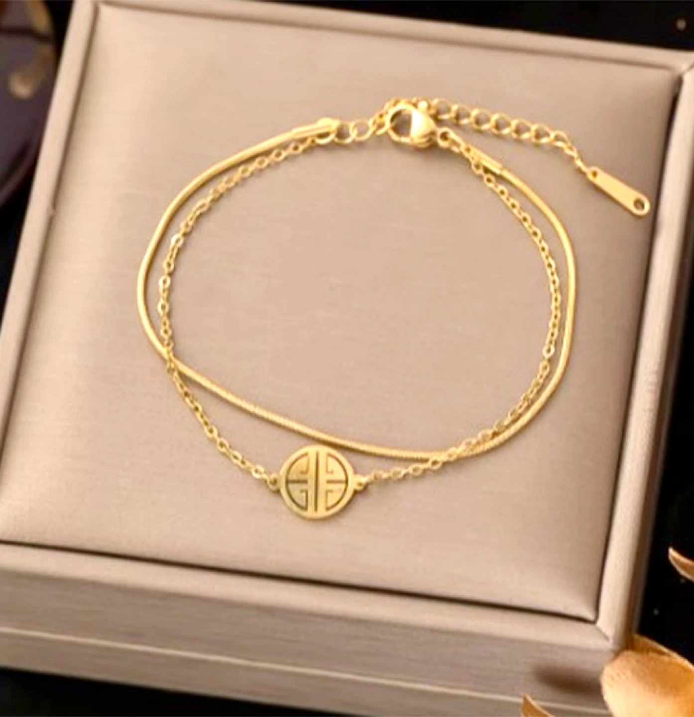 Minimalist duo layer gold plated bracelet (new)
