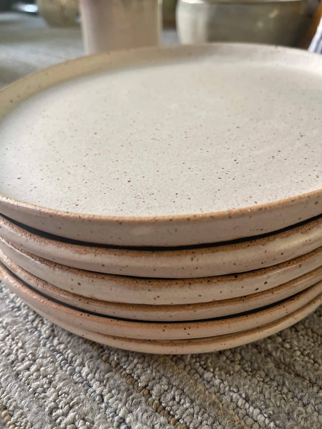 Set of 6 Speckled Ceramic Dinner Plates (Handmade) - photo 5