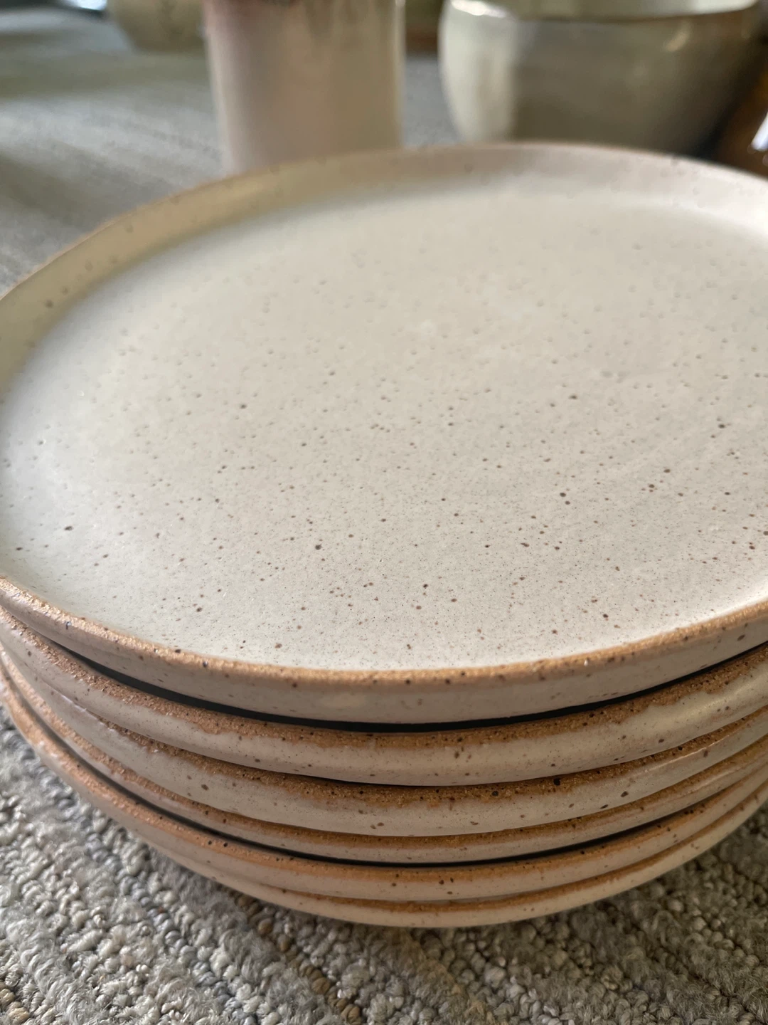 Set of 6 Speckled Ceramic Dinner Plates (Handmade) - photo 4